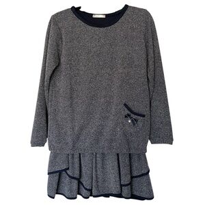 Sooni Korean Style Women’s One Piece Blue Gray Sweater Dress